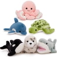 thumbnail image 2 of MaoGoLan 6PCS Sea Stuffed Animals Set 9'' Marine Creatures Bulk With Whales/Sharks/Seals/Turtles/Dolphins/Octopus Plush Toy, 2 of 8
