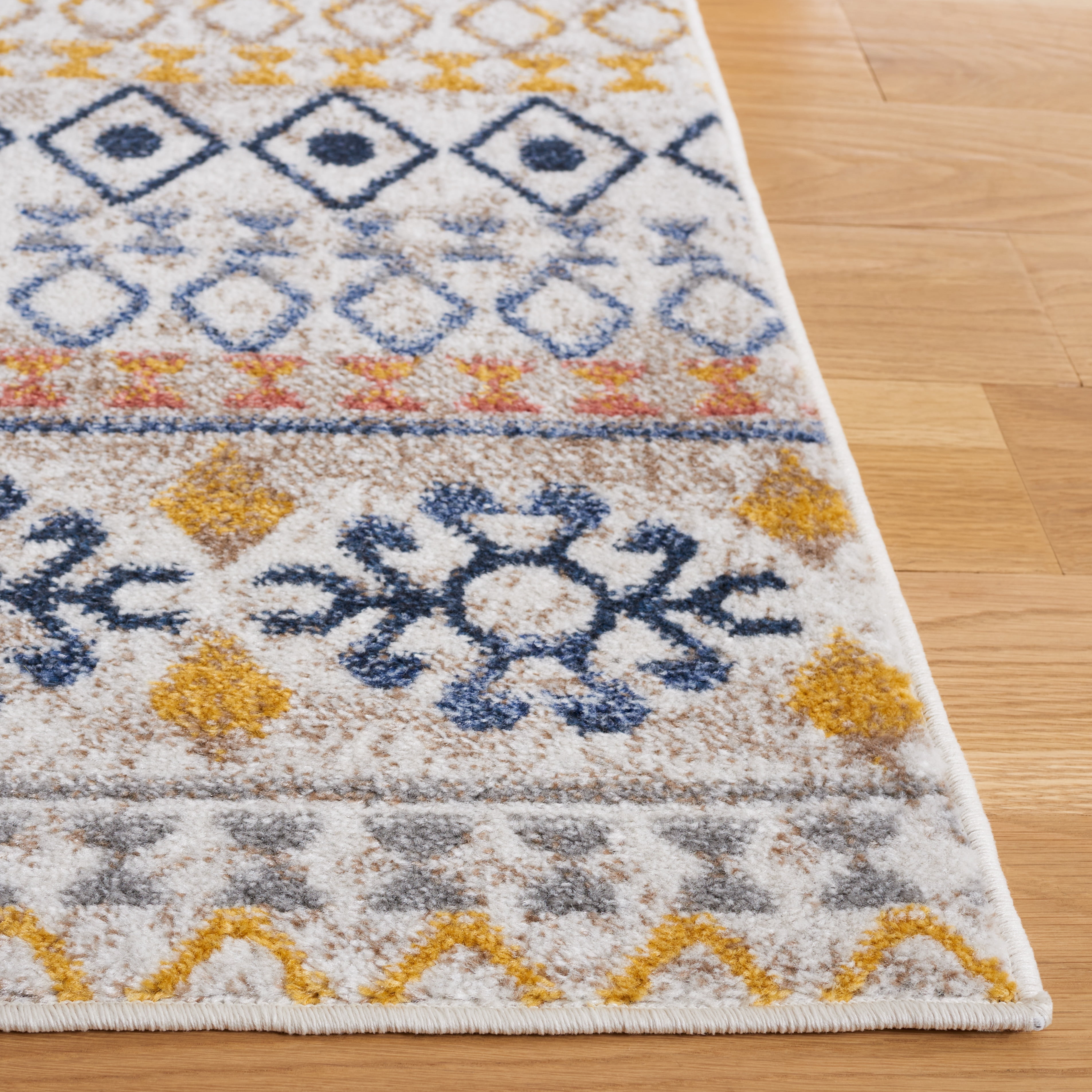 SAFAVIEH Astoria Brion Southwestern Area Rug, Ivory/Blue Rust, 5'3" x 7'6"