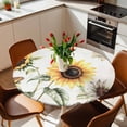 thumbnail image 2 of Yellow Sunflower Leaves Elastic Fitted Round Table Cover Sunflower Plant Waterproof Outdoor Tablecloth for Holiday Party, Picnic, Patio & Dining Fits Tables Up to 36"-44", 2 of 8