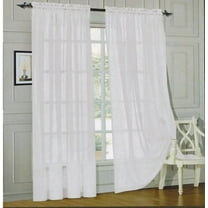 Elegant Comfort White Rod Pocket Sheer Curtains, 60” x 84” (2 Panels)