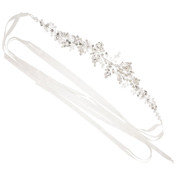 OFFIGAM Bridal Wedding Waist Belt with Crystal Rhinestone Applique, Elegant Dress Accessory for Brides and Special Occasions