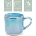 thumbnail image 4 of Blue Glossy Rainbow Glaze 17 ounce Stoneware Coffee Cup Mugs Set of 4, 4 of 7