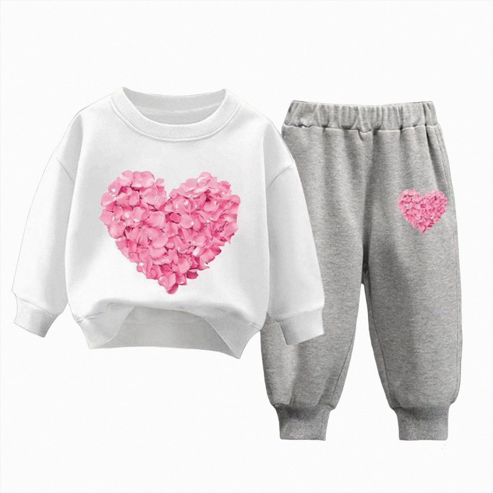 Toddler Baby Girl Fall Outfits Embroidery Long Sleeve Sweatshirt Shirt Pants Set 9-10 Years