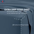 thumbnail image 3 of 800TC King Size 4PC Sheet Set - Premium 800-Thread-Count 100% Egyptian Cotton, Fit Upto 30 inches Extra Deep Pockets Mattress - Mediterranean Blue, 3 of 7