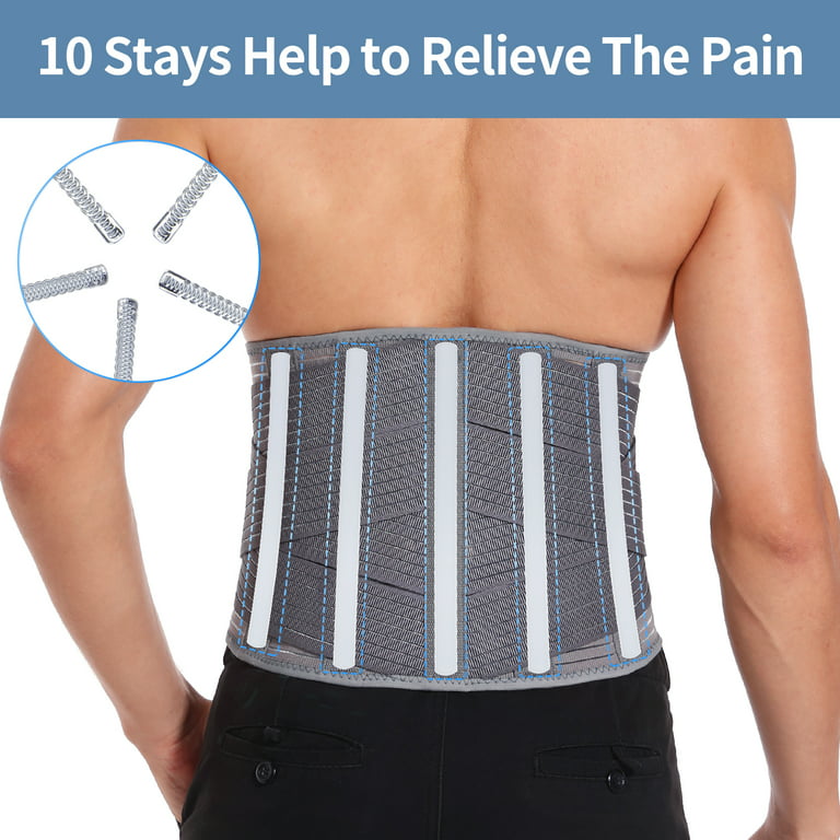 Back Brace for Men Women Lower Back Pain Relief with 7 Stays, Back
