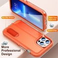 thumbnail image 3 of for iPhone 14 Pro Max Case, iPhone 14 Pro Max Phone Case with Built in Kickstand, Shockproof/Dustproof/Drop Proof Heavy Duty Military-Grade Rugged Protective Cover for iPhone 14 Pro Max,Orange, 3 of 8
