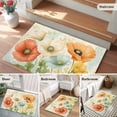 thumbnail image 2 of Rectangle Rug 2x3ft Area Rug, Summer Poppy Flower Plant Area Rugs for Living Room Bedroom, Watercolor Bloom Floral Floor Mat Non-Slip Non-Shedding Carpet Indoor Accent Rugs, 2 of 9