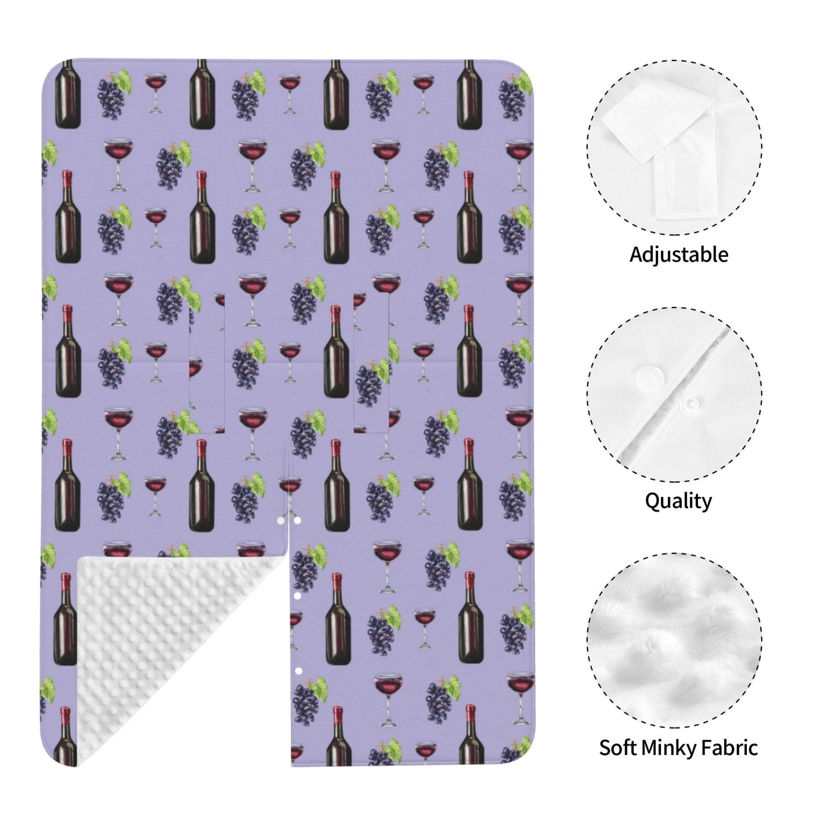 Car Seat Cover Baby - Purple Wine Element Pattern Breathable Infant Car Seat Cover for Baby Carseat, Lightweight Comfort Baby Essentials Must Haves Newborn Stuff for Girl Boy