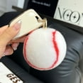 thumbnail image 2 of shyuyusa Cute Fluffy Tennis Keychain Plush Pendant Ball Key Rings Soft Pompom Keychain For Backpack Handbag Purse Charms, 2 of 5