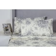 thumbnail image 5 of Melange Home Printed Design Cotton Collection 400 Thread Count Grey Toile Bed Sheet Set California King, 5 of 5