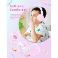 thumbnail image 3 of Auriculares Bluetooth para niños YOYOTUNE para colocar sobre las orejas con micrófono 10H, color rosa, 3 of 7
