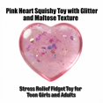 thumbnail image 2 of Pink Heart Squishy Toy with Glitter and Texture, Single Piece, for Teen Girls and Adults, Relaxation Squeeze Toy, 2 of 3