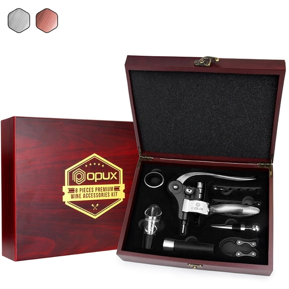 Premium Wine Opener Set by OPUX | Wine Tool Set with Rabbit Corkscrew, Aerator, Stopper, Foil Cutter | Wine Bottle Opening Kit, Gift for Housewarming, Wedding, Anniversary