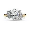 thumbnail image 2 of Wedding Engagement Rings For Women |  Center 8x6mm Oval Cut Lab Created Moissanite Solitaire Cluster Style Promis Ring in 14K Solid Yellow Gold, Ring Size 8.5, 2 of 6