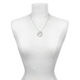 thumbnail image 3 of Delight Jewelry Silvertone Large December - Teal Crystal Heart Gymnastics Mom Ring Charm Necklace, 18", 3 of 4