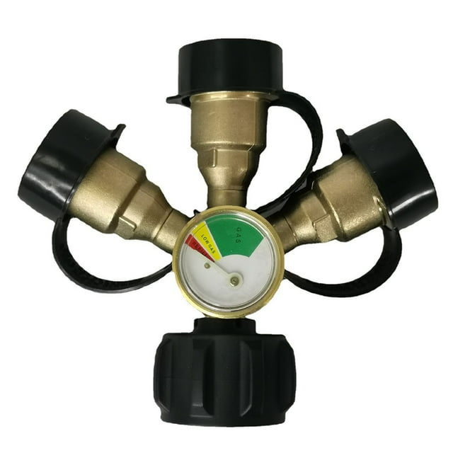3 Way Propane Splitter With Gauge And Shut-Off Valve 3 Y Propane Gas Splitter Shenzhuyue