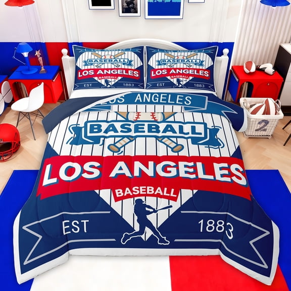 Castle Fairy Teens Baseball Twin Comforter Sets,Sport Bedding Set,Stripes Bedding Set