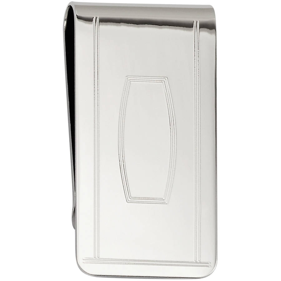 Kelly Waters Rhodium-Plated With Engravable Area Money Clip Kelly Waters Rhodium-Plated With Engravable Area Money Clip