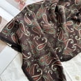 thumbnail image 6 of Bohemian Paisley Print Silk Wool Scarf, Diamond Shape Lace Trim Lightweight Wrap,140*43,1, 6 of 10