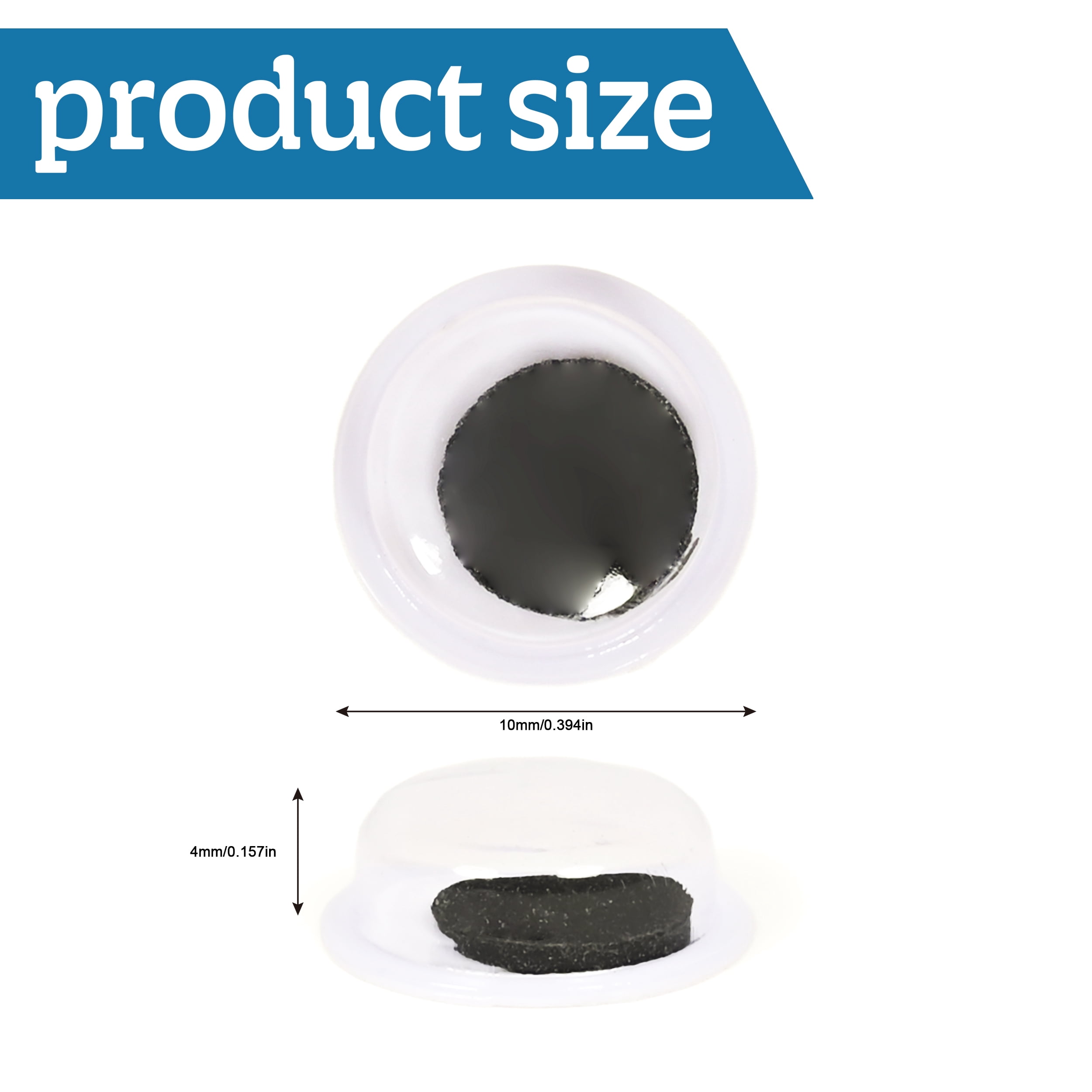 Hello Hobby 300 Count 10mm Wiggle Eyes for Kids Crafts