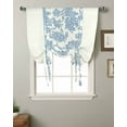 thumbnail image 2 of Blue Spring Floral Tie Up Curtains for Kitchen Bathroom Bedroom Windows 63 Inch Length, Ethnic Boho Vintage Botanical Balloon Drape Curtains Shade Rod Pocket Drapery Curtain Panel, 46"x63", 2 of 7