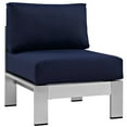 thumbnail image 2 of Shore 3 Piece Outdoor Patio Aluminum Sectional Sofa Set Silver Navy, 2 of 5