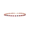 Gem Stone King 1.57 Ct Red Created Ruby Blue Created Sapphire 18K Rose Gold Plated Silver 7 inch Bracelet