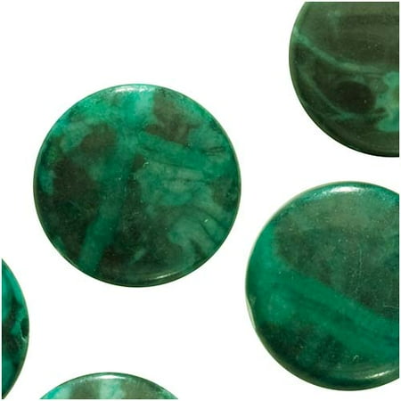 Jasper Disc - Green Jasper (Dyed) Focal Beads Disc 15mm (12)