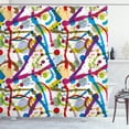 thumbnail image 1 of Ambesonne Grunge Shower Curtain, Colorful Ink Splash Display, 69"Wx84"L, Multicolor, 1 of 2