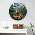 thumbnail image 2 of Yayeee Wall Clock Battery Operated 9.5" Silent Quartz Non-Ticking for Living Room Decor, Lake, 2 of 8