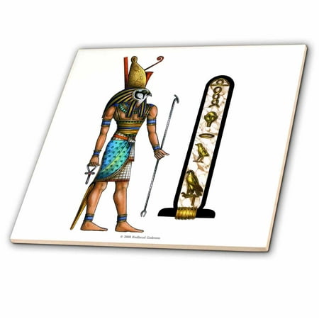 3dRose Horus Egyptian God Pagan Art - Ceramic Tile, 6-inch