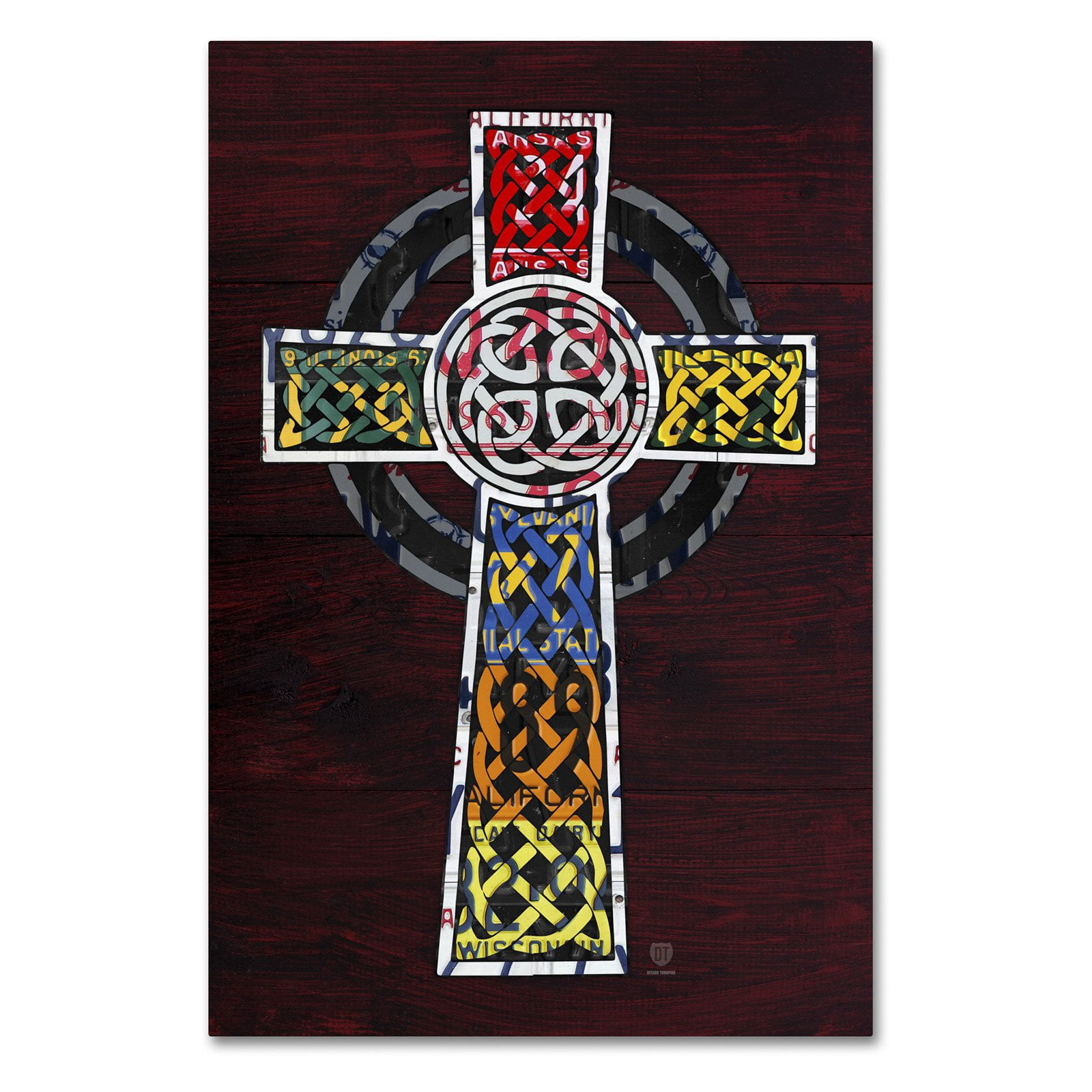 Trademark Fine Art 'Celtic Cross' Canvas Art by Design Turnpike, White Matte, Black Frame