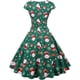 thumbnail image 4 of Vestido de Navidad para mujer, estilo vintage, manga corta, estilo años 50, estilo retro, para cóctel, escote en V, falda plisada, vestido de fiesta, elegante, estilo festivo, estilo, 4 of 4