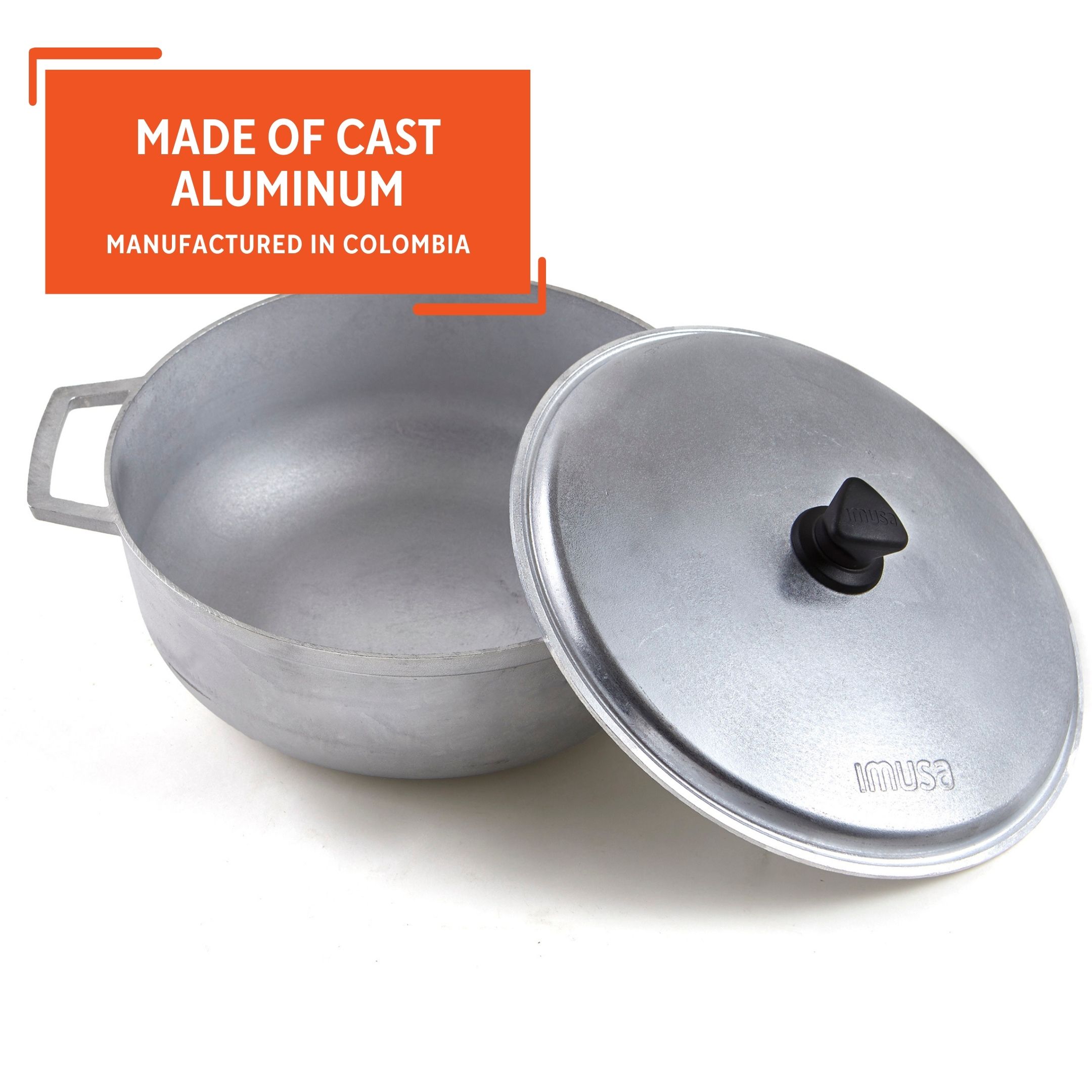 Imusa 11.6 Quart Cast Aluminum Traditional Colombian Caldero or Dutch Oven with Lid - image 5 of 12