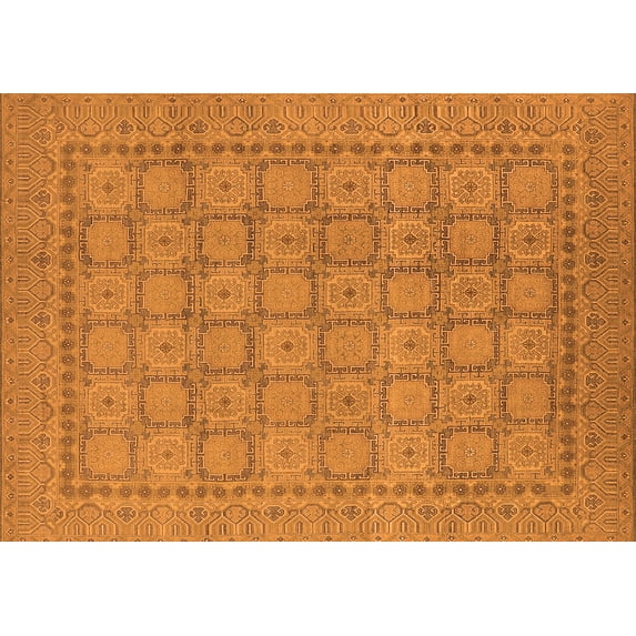 Ahgly Company Indoor Rectangle Oriental Orange Industrial Area Rugs, 5' x 8'