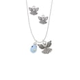 thumbnail image 2 of Delight Jewelry Silvertone Light Blue Easter Egg with Multicolored Crystal Dots Silver tone Guardian Angel Charm Necklace and Stud Earrings, 2 of 4