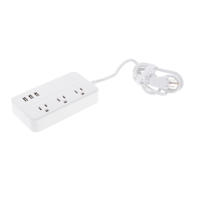 Tira De Alimentación Contra Sobretensiones De Múltiples , 3 Puertos De Carga USB, Enchufe Plano Sunnimix regleta