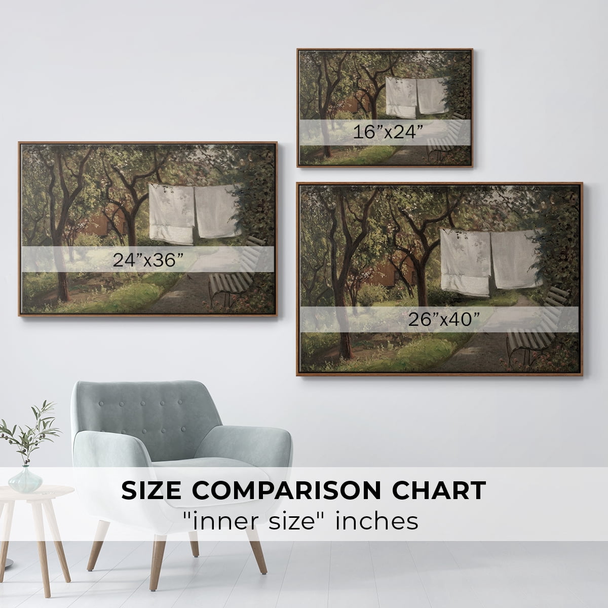 Vintage Landscape-CCCLXI By Wexford Home Framed in Walnut Wood Gallery Wrapped Canvas 17 in. x 25 in.