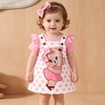 thumbnail image 4 of Splozh Girls Clothes 3 6 9 12 18 Months Baby Girl Clothes Suspender Skirt Newborn Ruffled Romper Dress Headband Outfits,Pink,6-9 Months, 4 of 6
