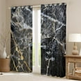 thumbnail image 2 of Abstract Dark Grey 30%-50% Blackout Curtains Black Marble Curtains & Drapes, Gold Metallic Curtains Gray Stone Pattern Black Out Curtains Geometric Patchwork Window Drapes, 2 of 6