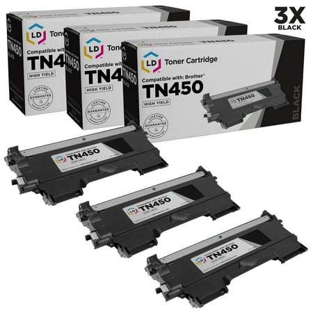 Compatible High Yield Toner - Compatible Brother Set of 3 TN450 High Yield Toner Cartridges TN-450 TN420 TN-420 MFC-7360N HL-2240 DCP-7060D DCP-7065DN HL-2280DW HL-2275DW HL-2270DW HL-2242D Intellifax 2840 2940