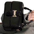 thumbnail image 2 of Women Small Texture Shoulder Bag Minority Versatile Hand Bag Fashion Glossy Portable Bag Black Free Size, 2 of 5