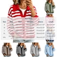 thumbnail image 3 of Fengqque Lady's Winter Long-sleeved Button-down Knitted Cardigan With Striped Sweater Coat, 3 of 7