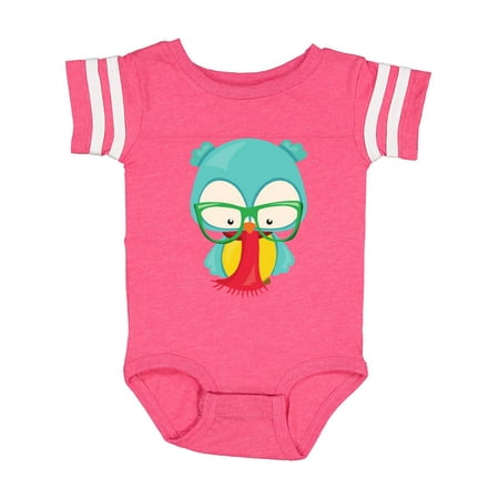 

Inktastic Hipster Owl Owl With Glasses Scarf Blue Owl Gift Baby Boy or Baby Girl Bodysuit