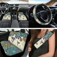 thumbnail image 2 of Jeiento Hummingbird Car Seat Cover Full Set Non Slip Car Floor Mats Mandala Steering Wheel Cover Seatbelt Pad Armrest Cover Cup Coaster Keychains Lipstick Holder 17pcs Auto Accessories Set for Sedan, 2 of 7