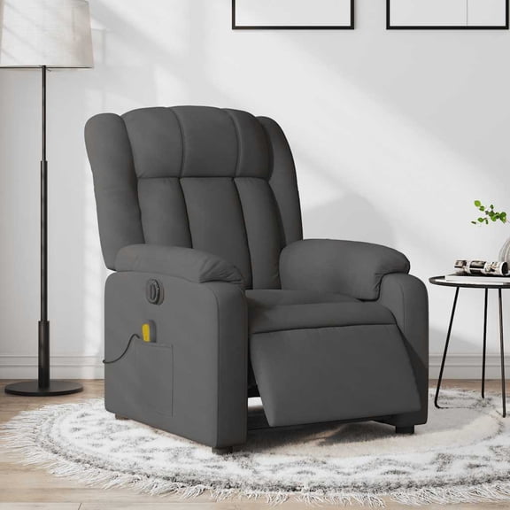 vidaXL Electric Massage Recliner Chair Dark Gray Fabric