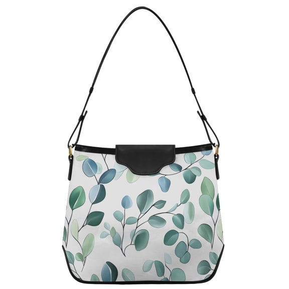 ALAZA Women Hobo Shoulder Handbag Eucalyptus Leaves Print Tote Bag Large Capacity Purse