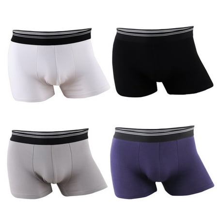 4 Pairs Men's Underwear 3D Design Breathable Cotton Boxer Briefs Boxer ...
