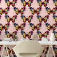 thumbnail image 2 of Ambesonne Butterfly Peel & Stick Wallpaper for Home, Wings Multicolored Print, 13"x36", Vermilion Turquoise White, 2 of 5