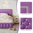 thumbnail image 3 of 4 EVER WINNER Twin Bed Frame, Upholstered Platform Bed Frame with Headboard and Footboard, Twin Size Bed Frame, Diamond Headboard and Footboard Design, Purple, 3 of 7